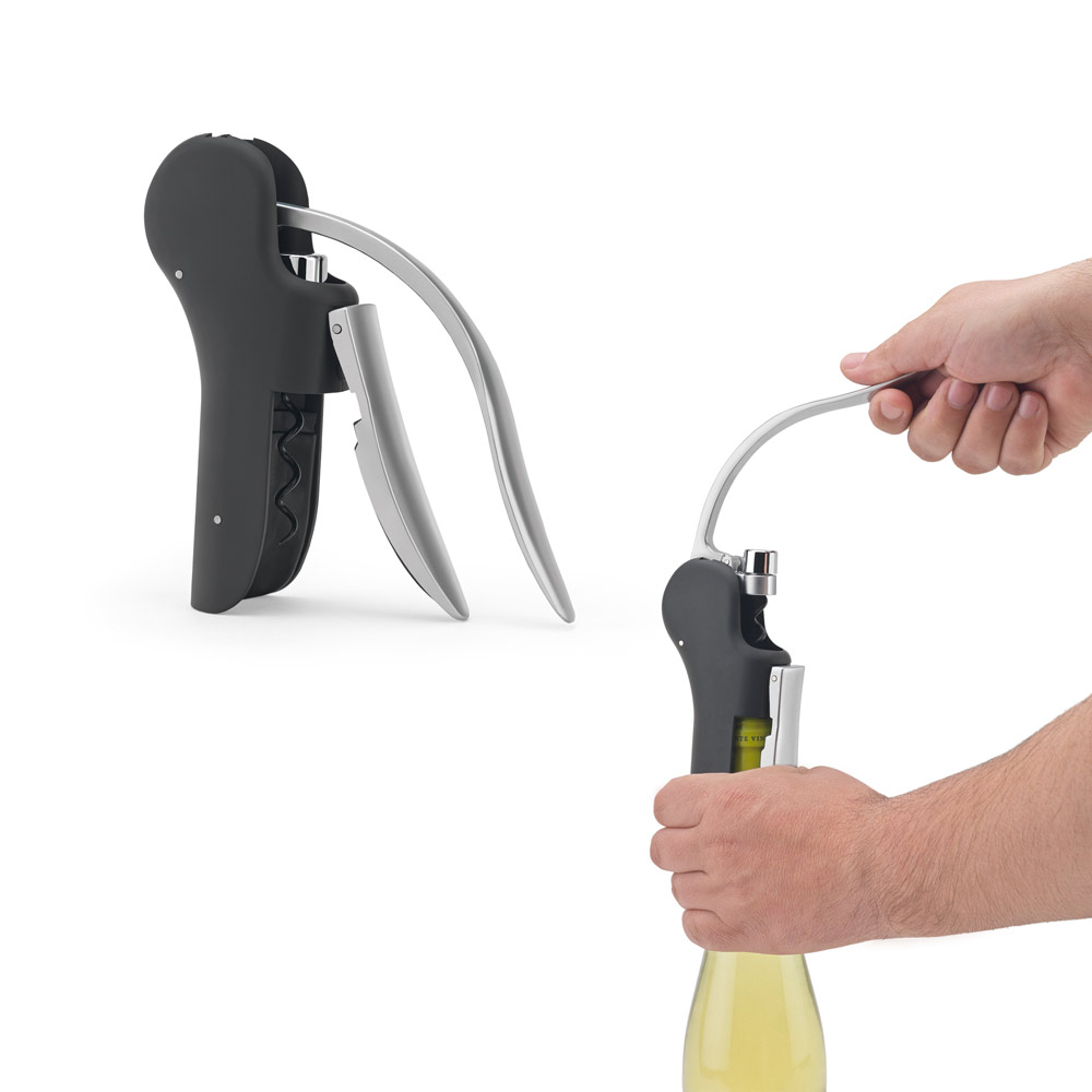 Saca-Rolhas em ABS e Zinco com Alavanca Automática