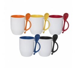 Caneca Com Colher Bicolor 325 ml